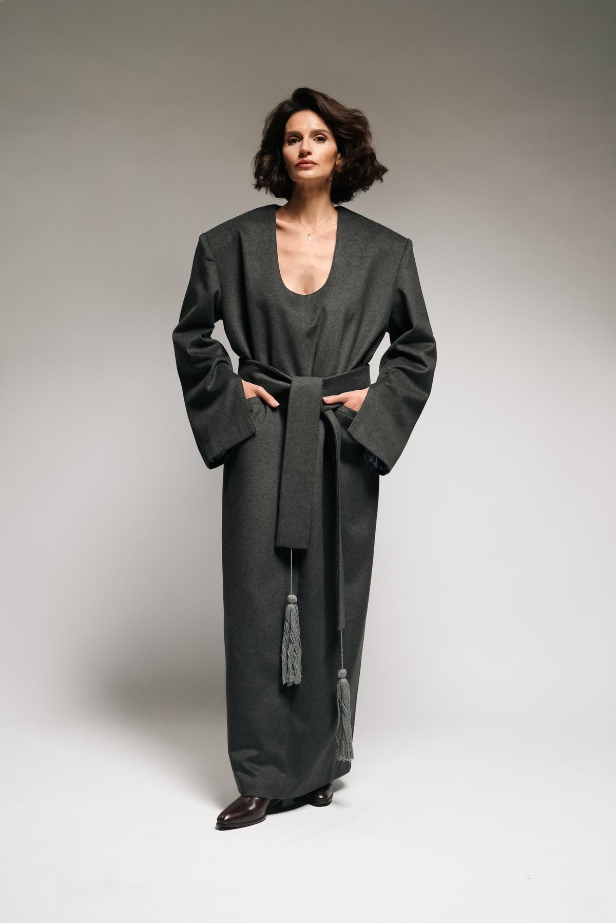 Sculptural Wool Dress