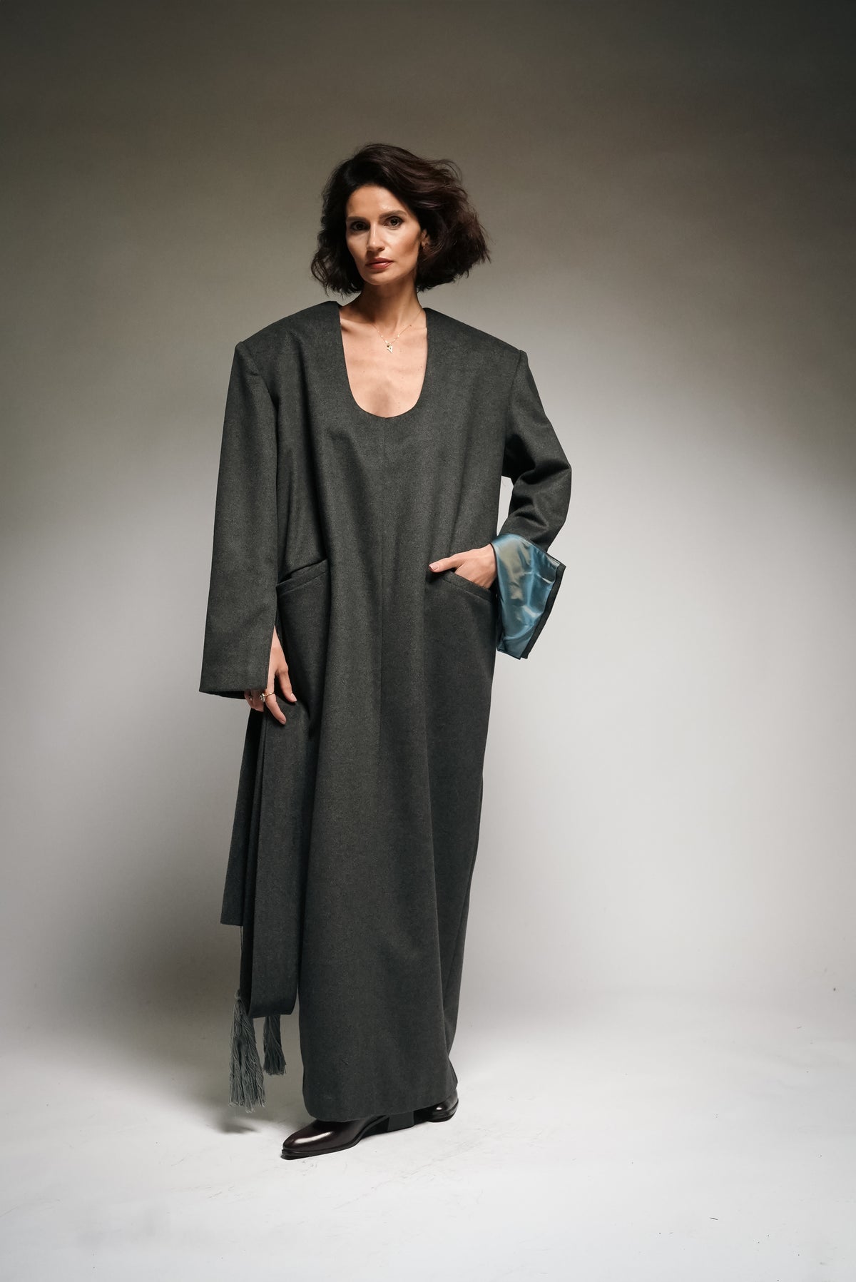 Sculptural Wool Dress