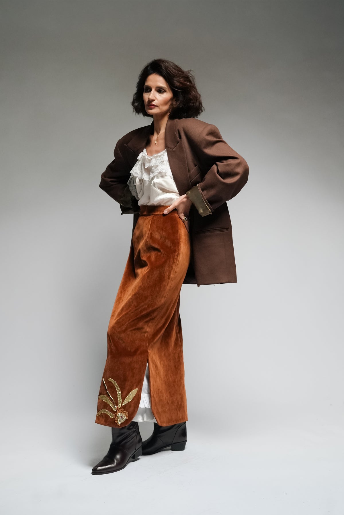 Velvet Hand Embroidered Underskirt