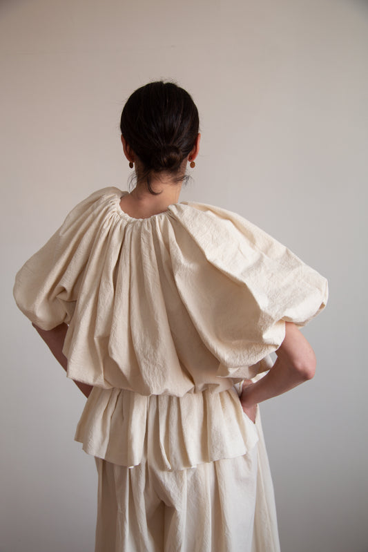 Puff Puff Top in handwoven cotton