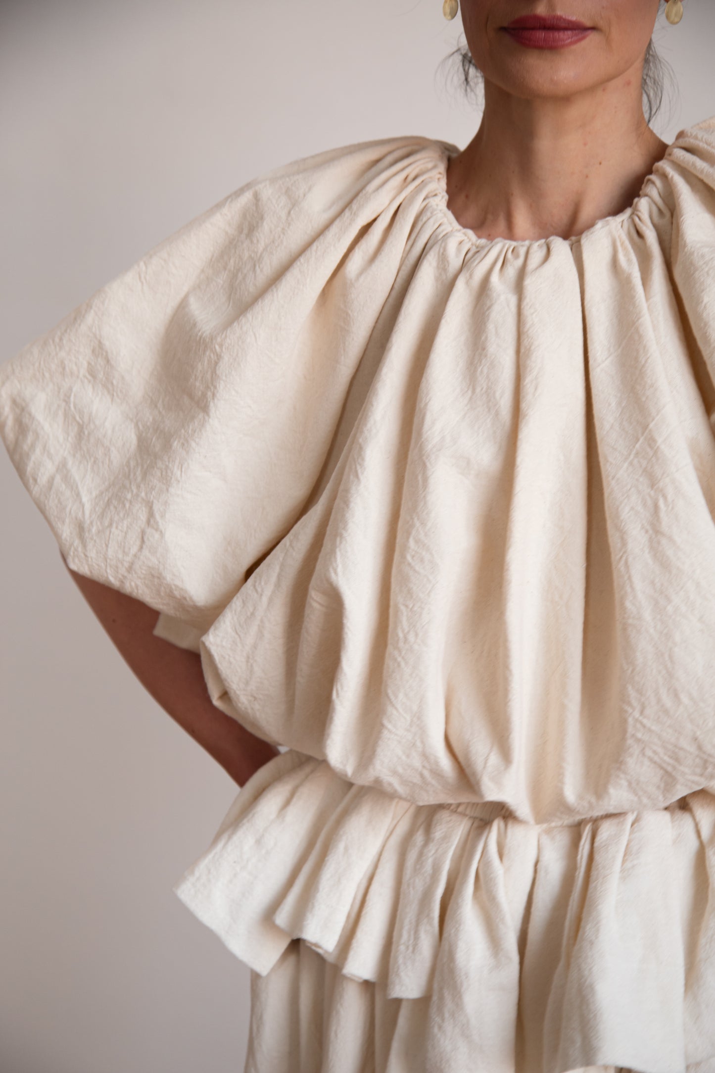 Puff Puff Top in handwoven cotton