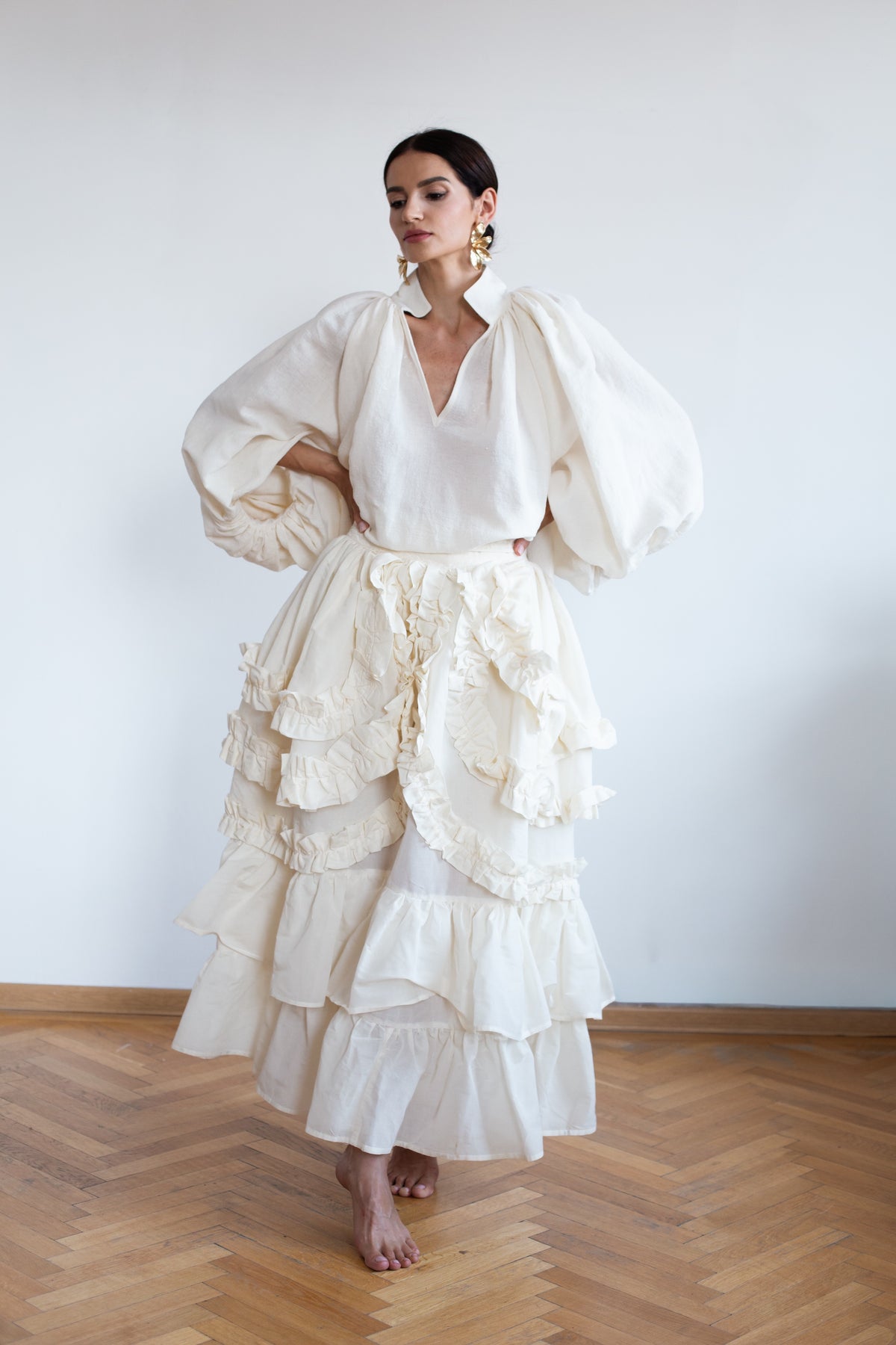Cassandra skirt with detachable ruffles