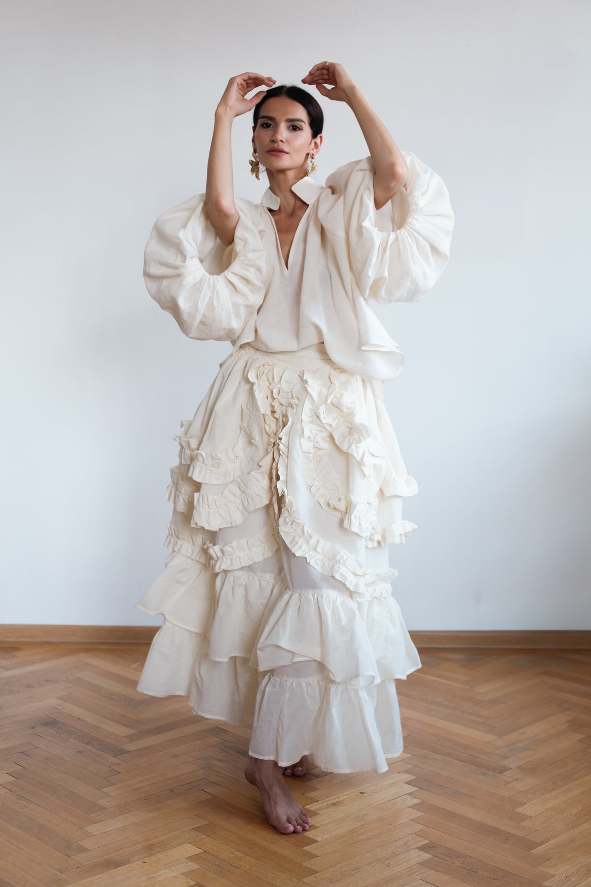 Cassandra skirt with detachable ruffles