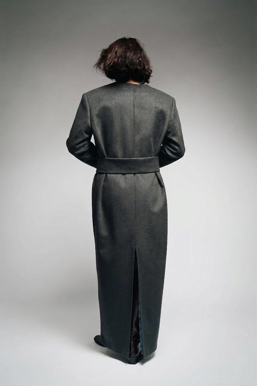 Sculptural Wool Dress