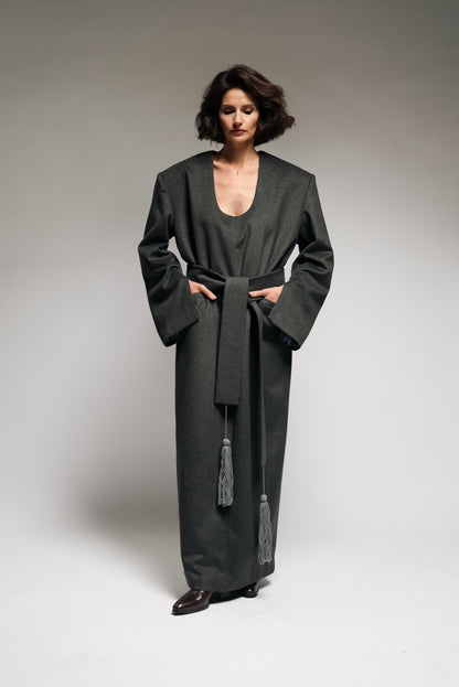 Sculptural Wool Dress