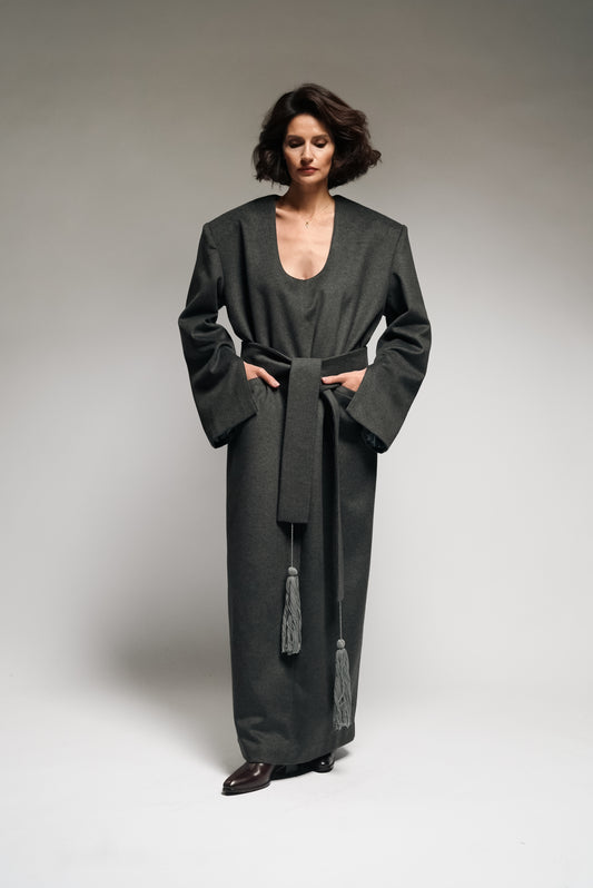 Sculptural Wool Dress