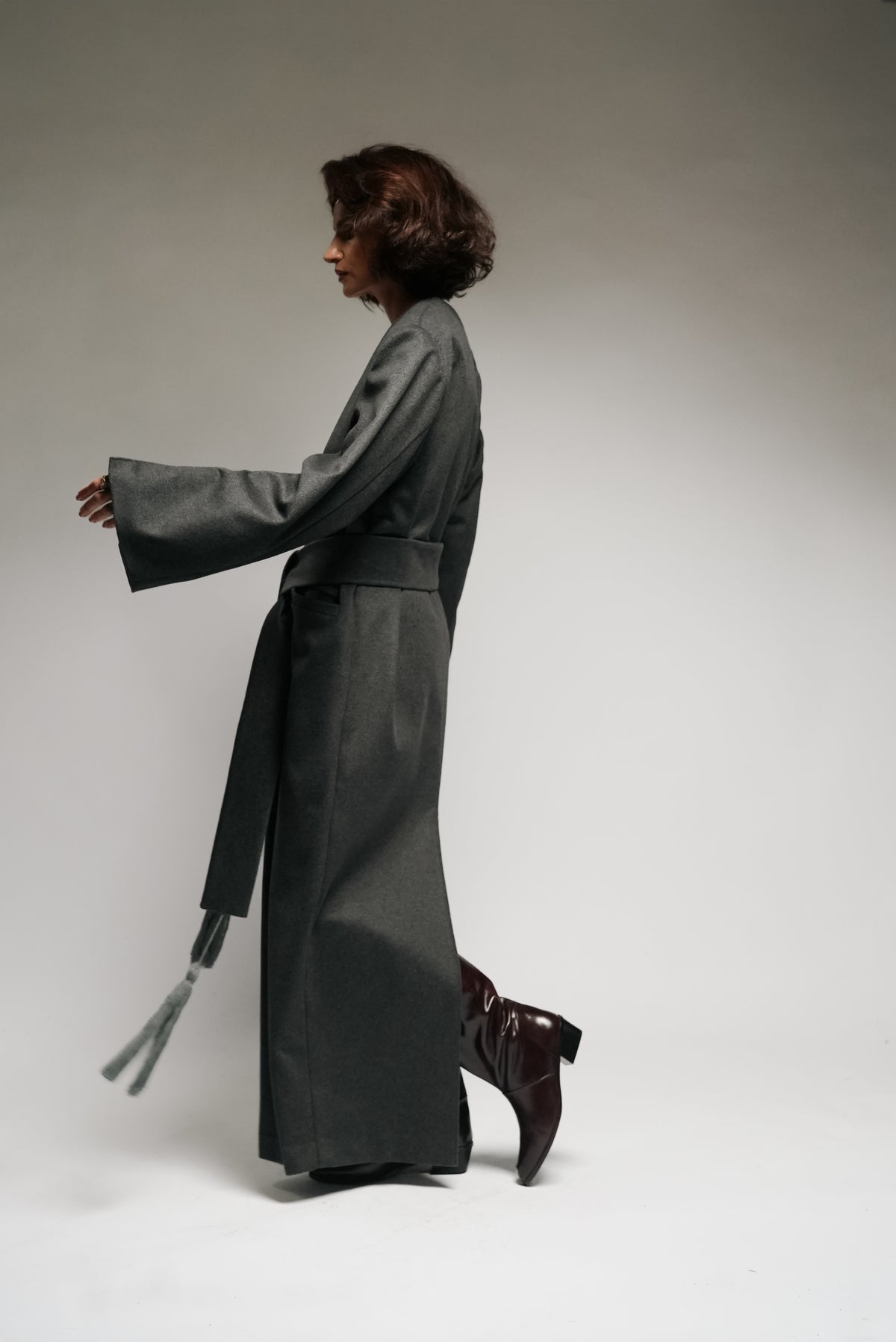 Sculptural Wool Dress