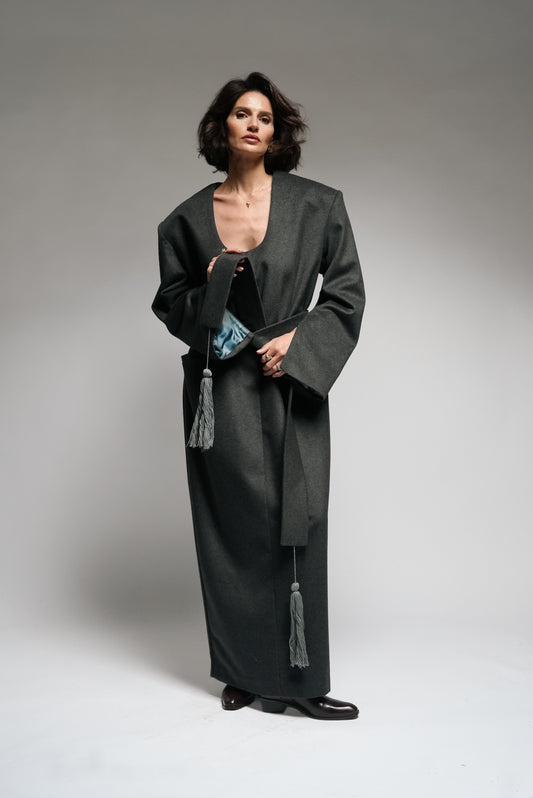 Sculptural Wool Dress