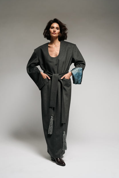 Sculptural Wool Dress