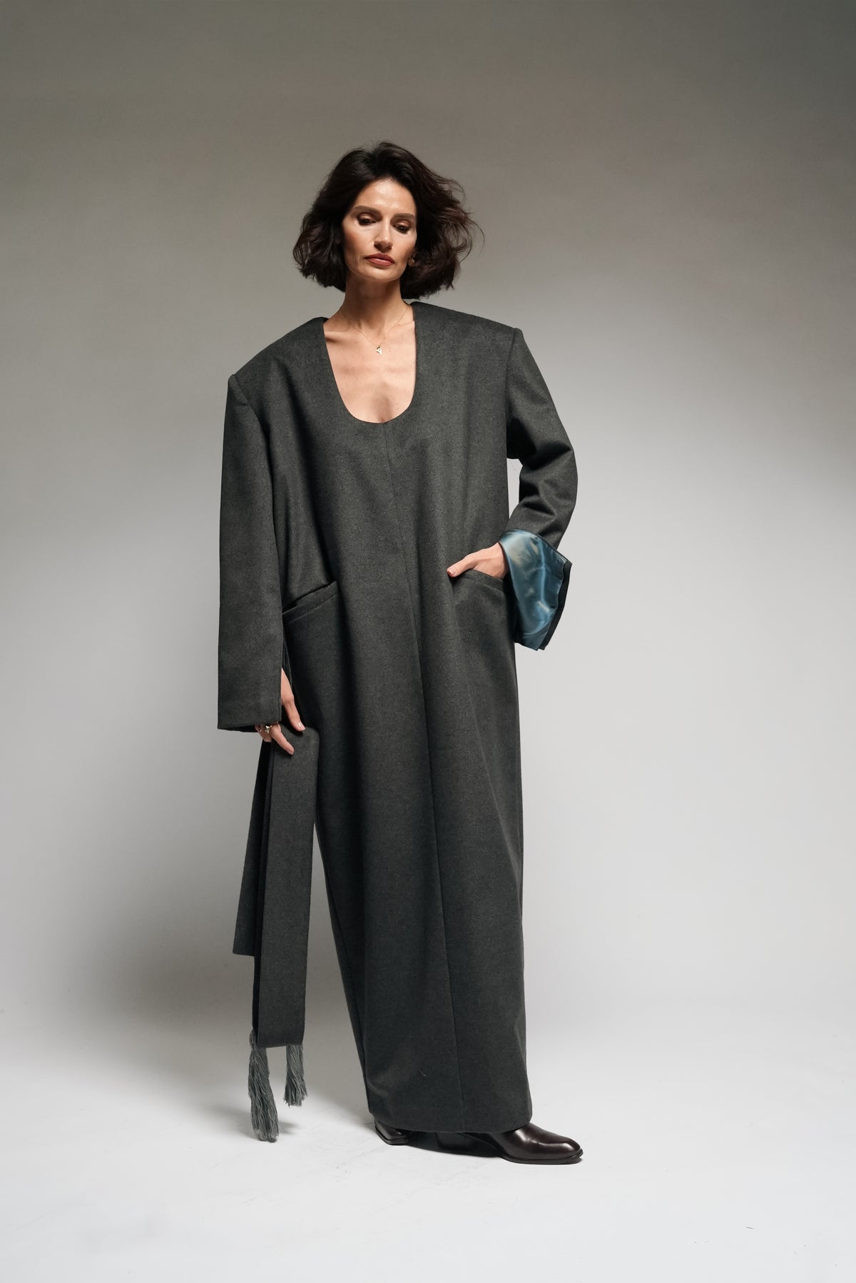 Sculptural Wool Dress