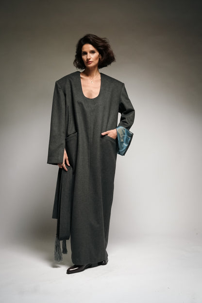 Sculptural Wool Dress