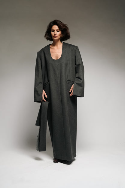 Sculptural Wool Dress
