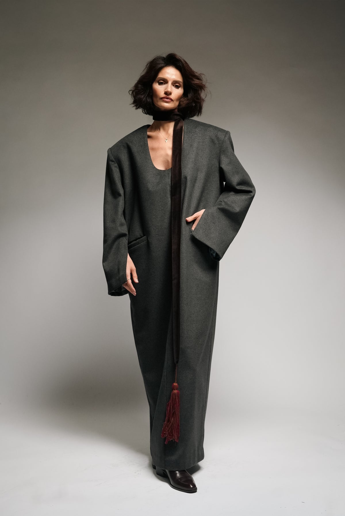 Sculptural Wool Dress