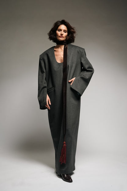 Sculptural Wool Dress