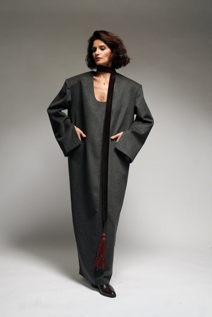 Sculptural Wool Dress