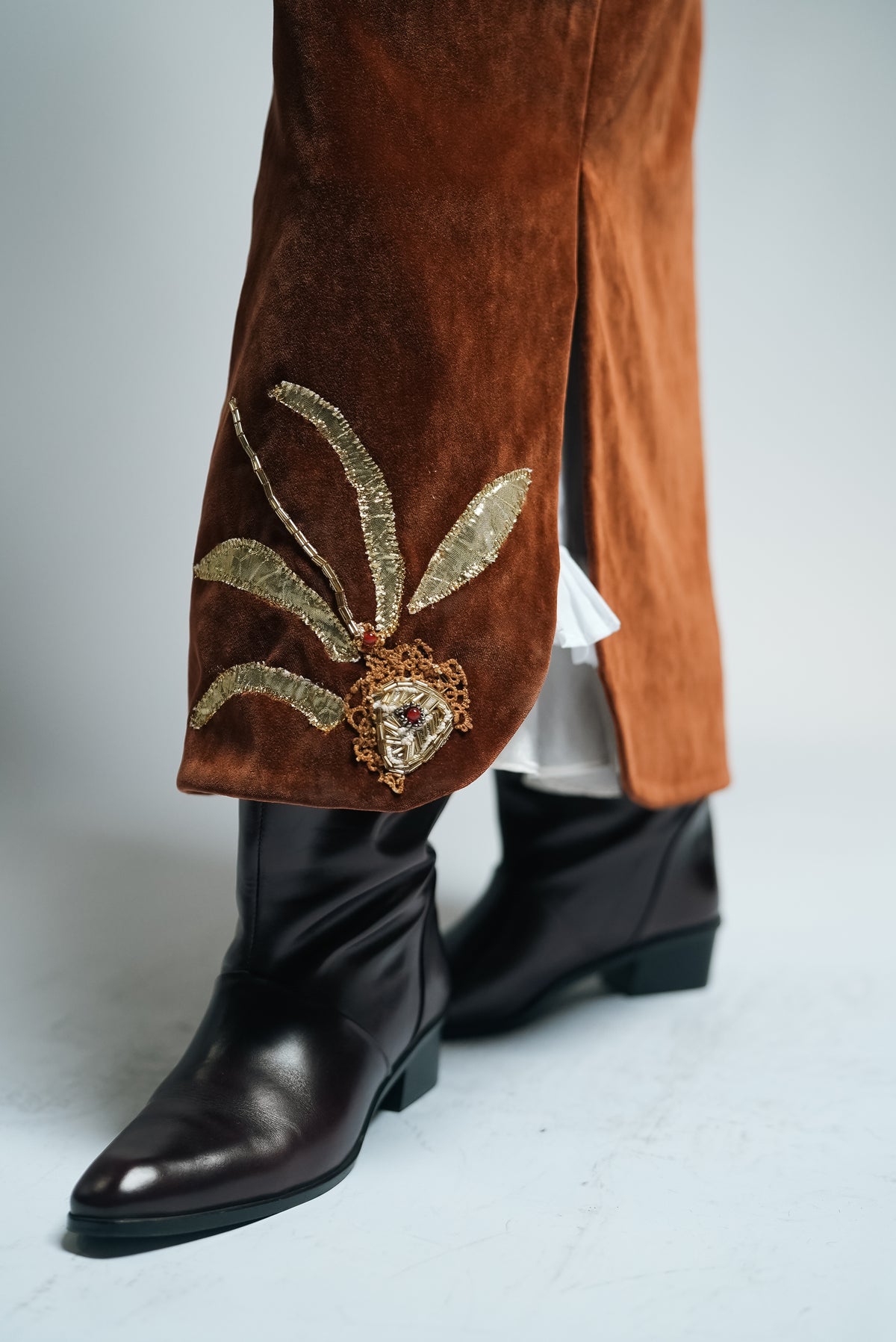 Velvet Hand Embroidered Underskirt