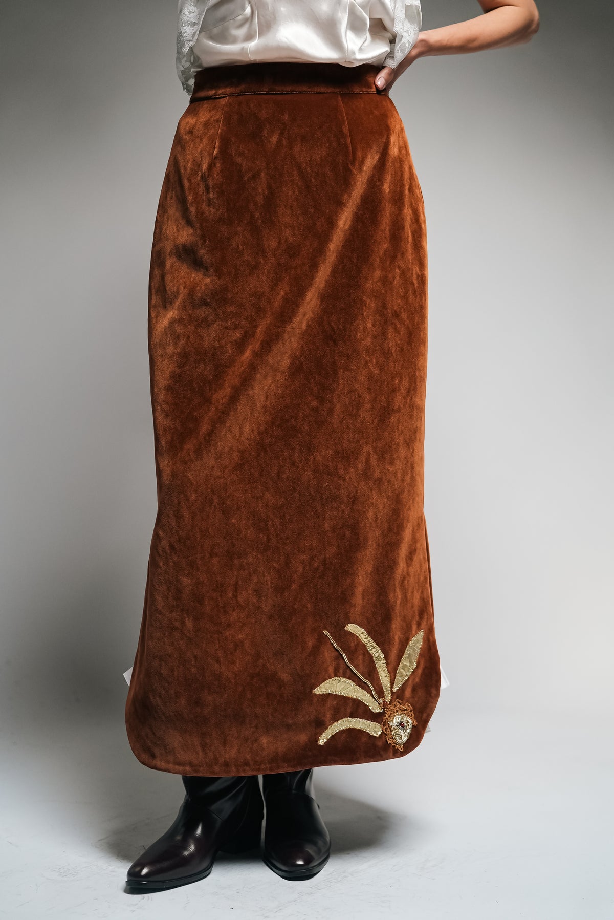 Velvet Hand Embroidered Underskirt