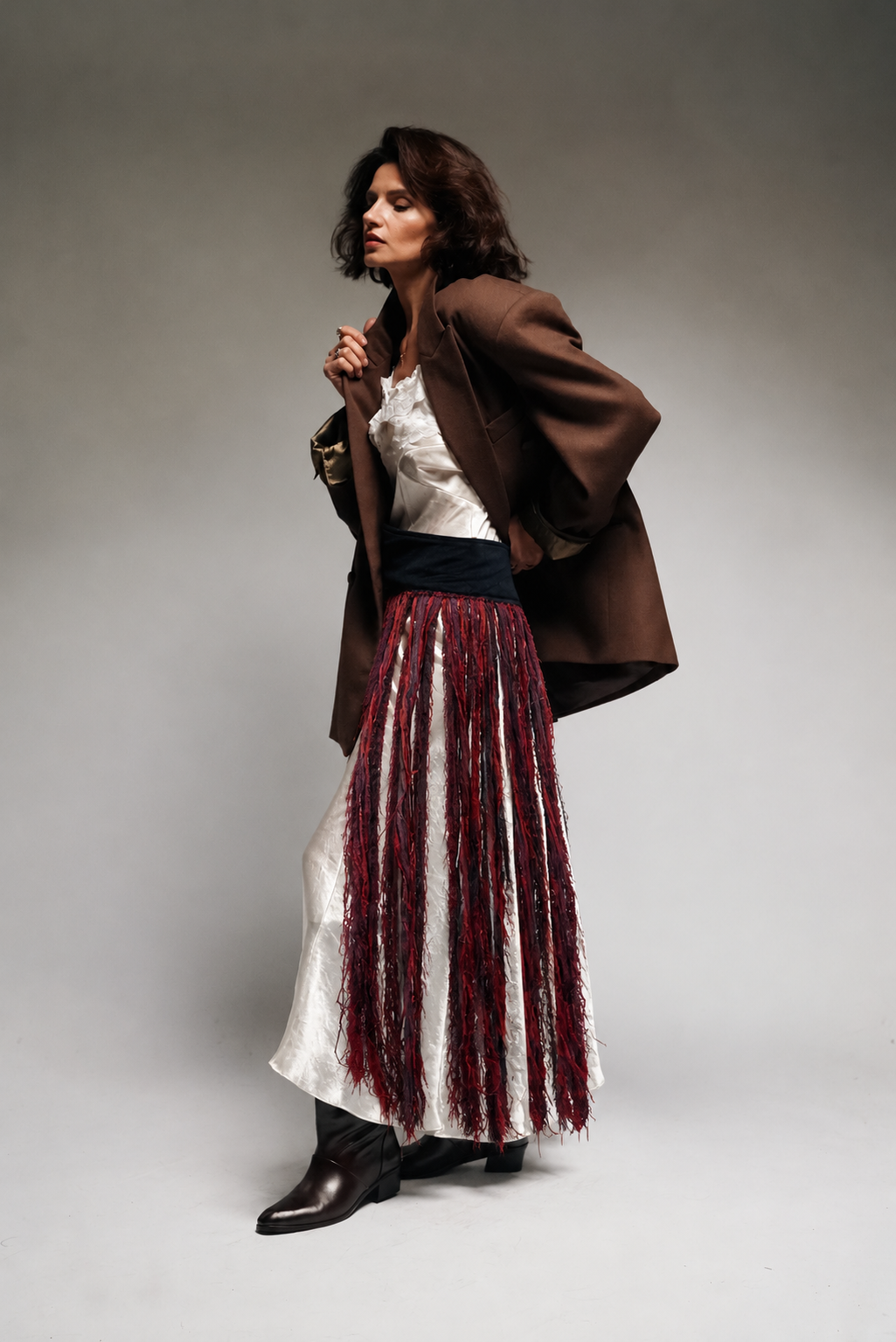 Fringed Velvet Sash