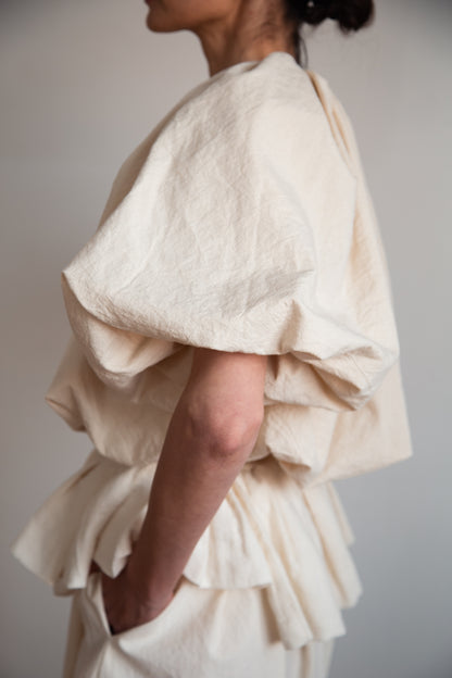 Puff Puff Top in handwoven cotton