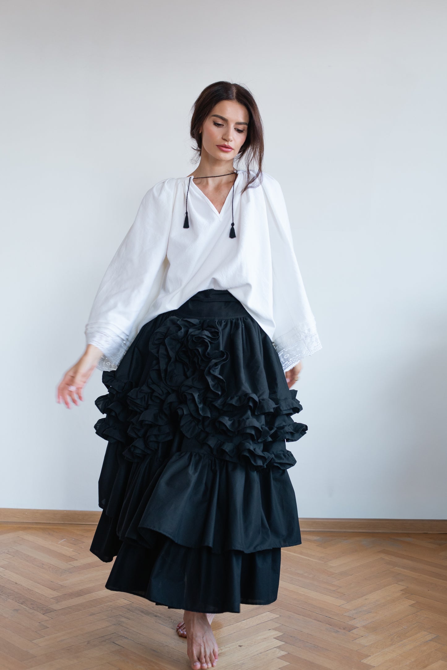 Stormy skirt with detachable ruffles