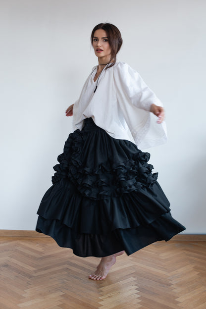 Stormy skirt with detachable ruffles