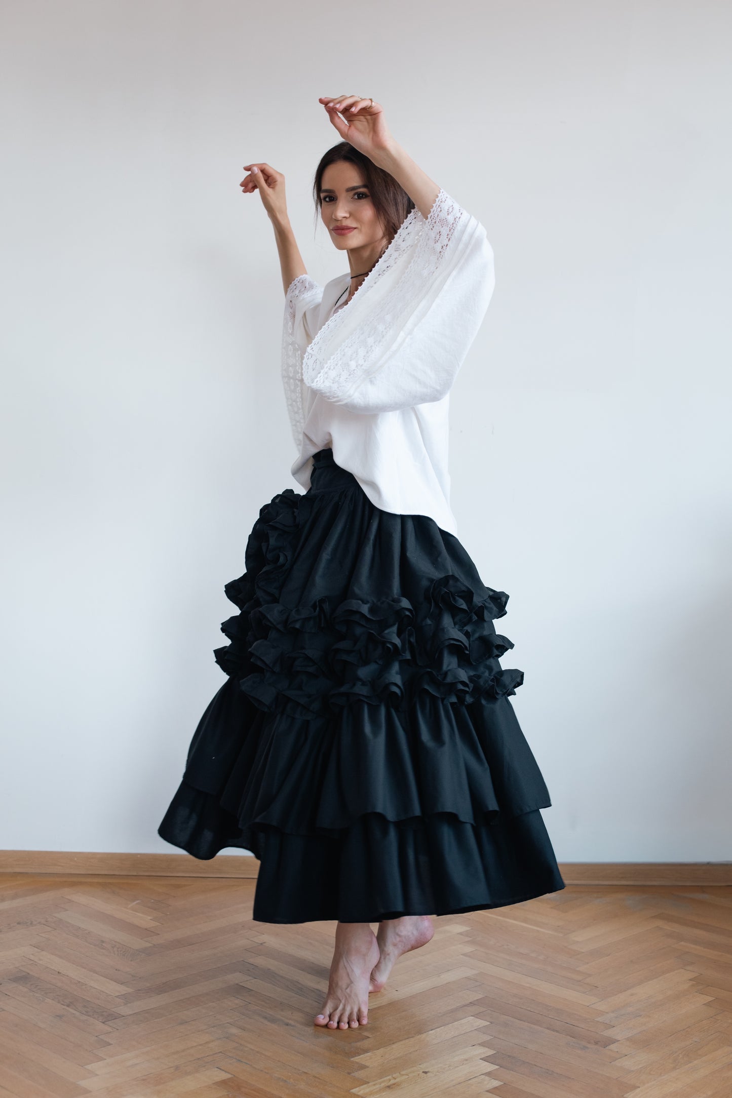 Stormy skirt with detachable ruffles