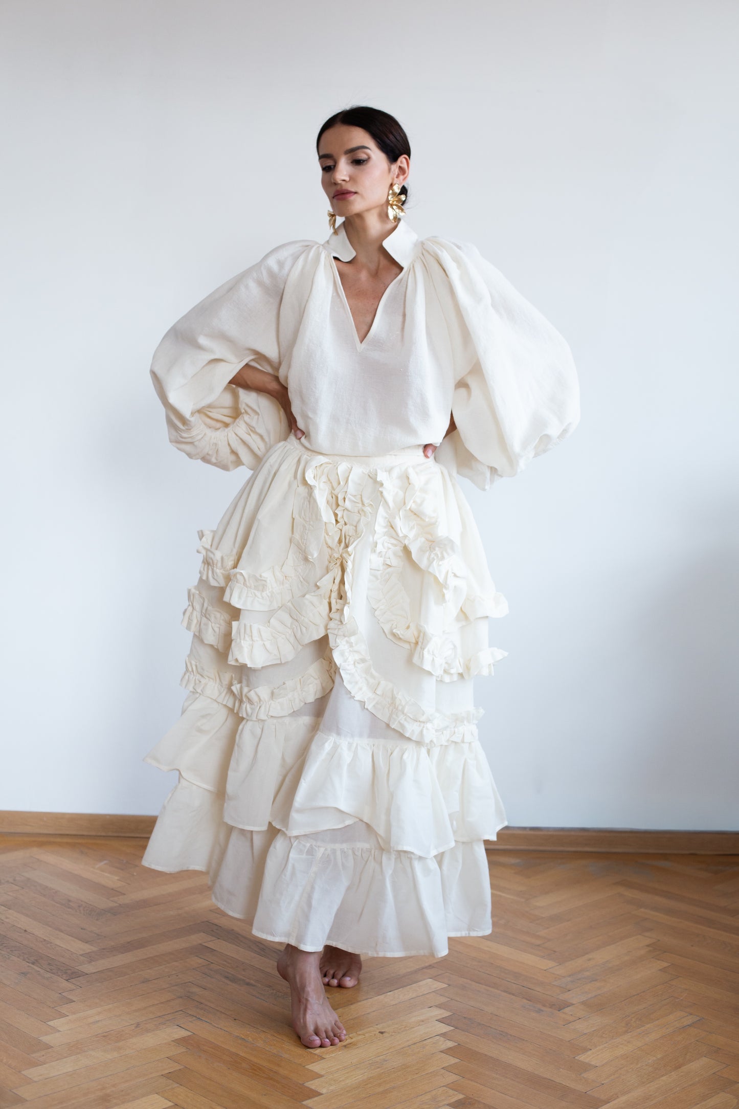 Stormy skirt with detachable ruffles