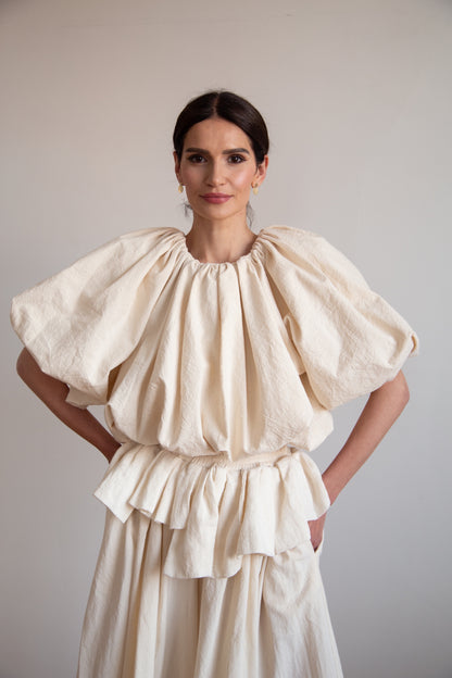 Puff Puff Top in handwoven cotton