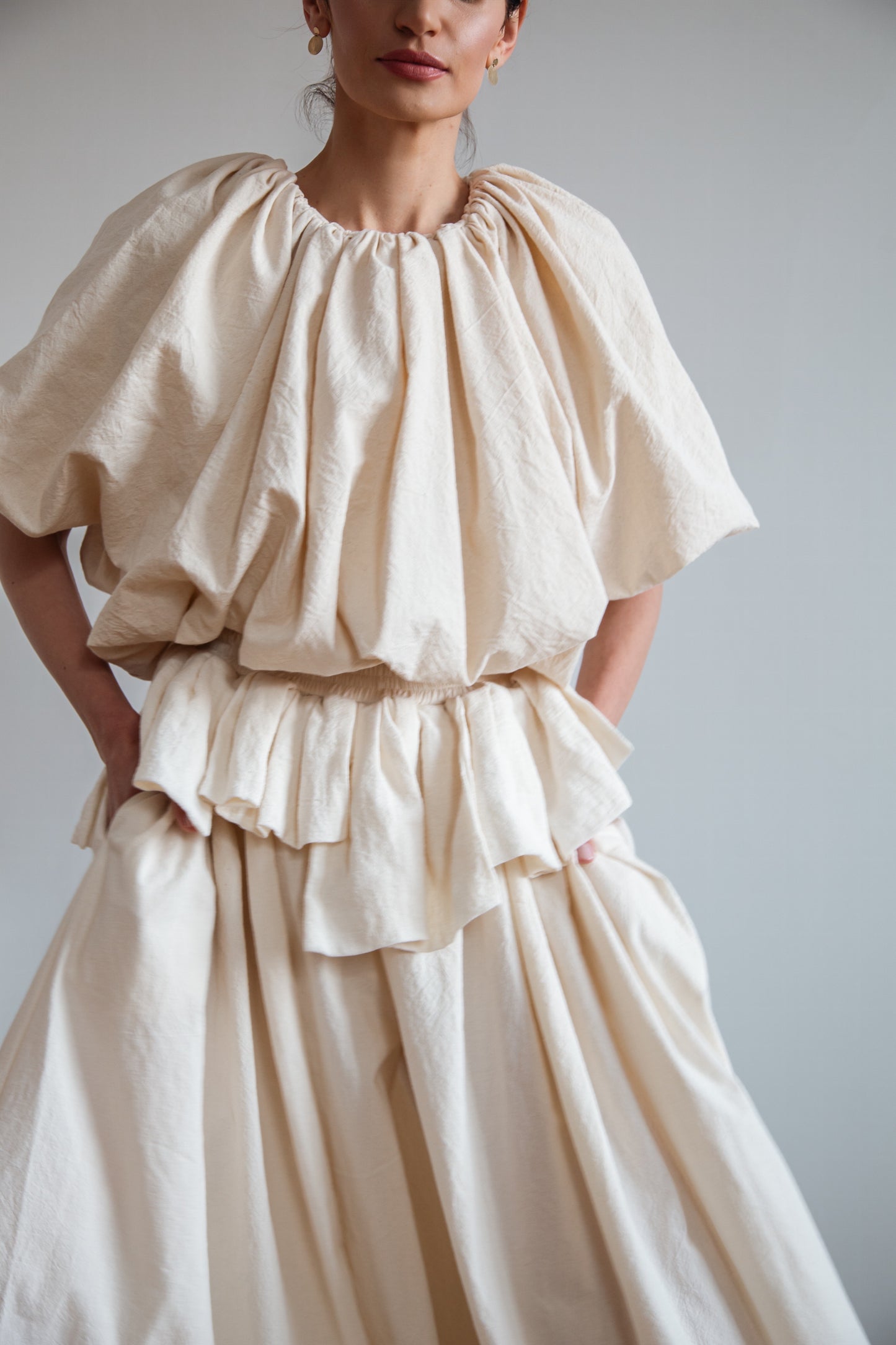 Puff Puff Top in handwoven cotton
