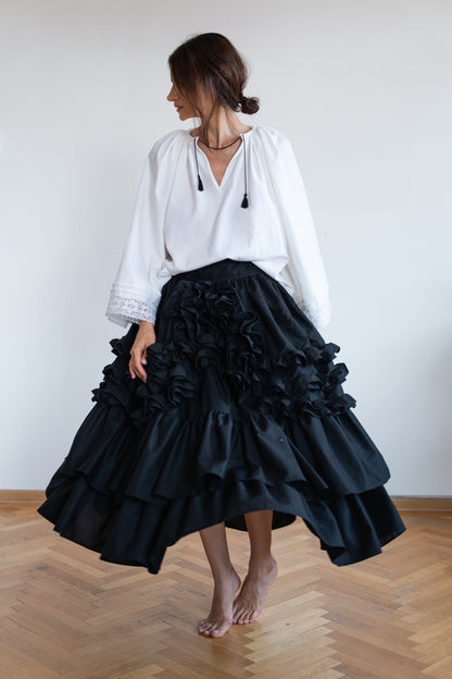 Stormy skirt with detachable ruffles