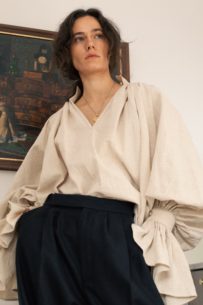 Architectural High Waisted Wool Trousers