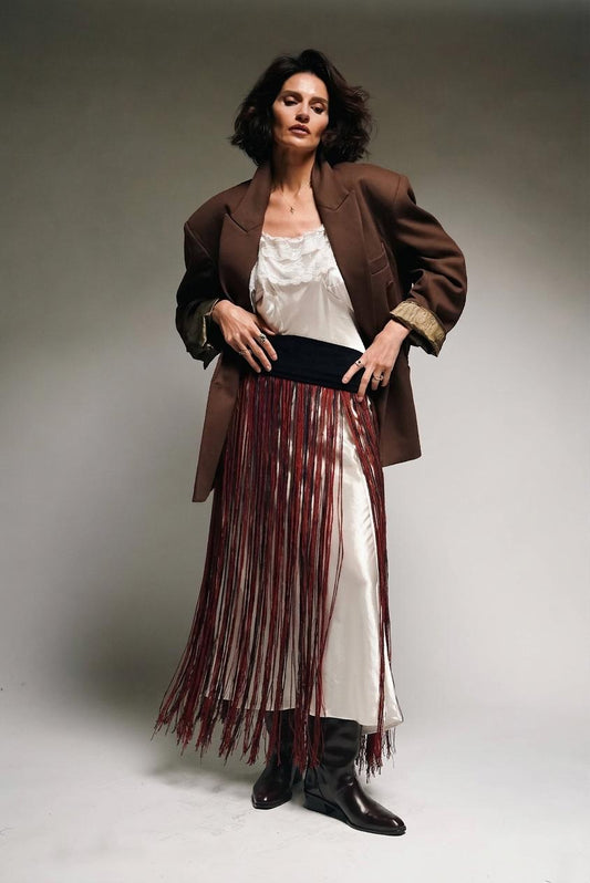 Fringed Velvet Sash